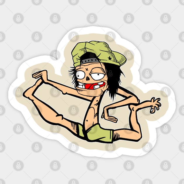 funny yoga Sticker by antonimus